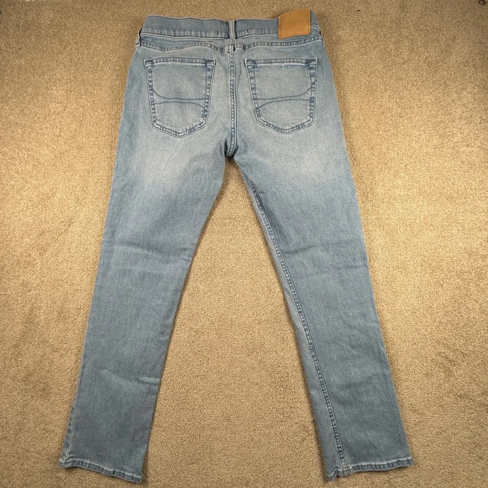 Hollister Mens Slim Straight Epic Flex Light Wash Blue Denim Jeans 33x32